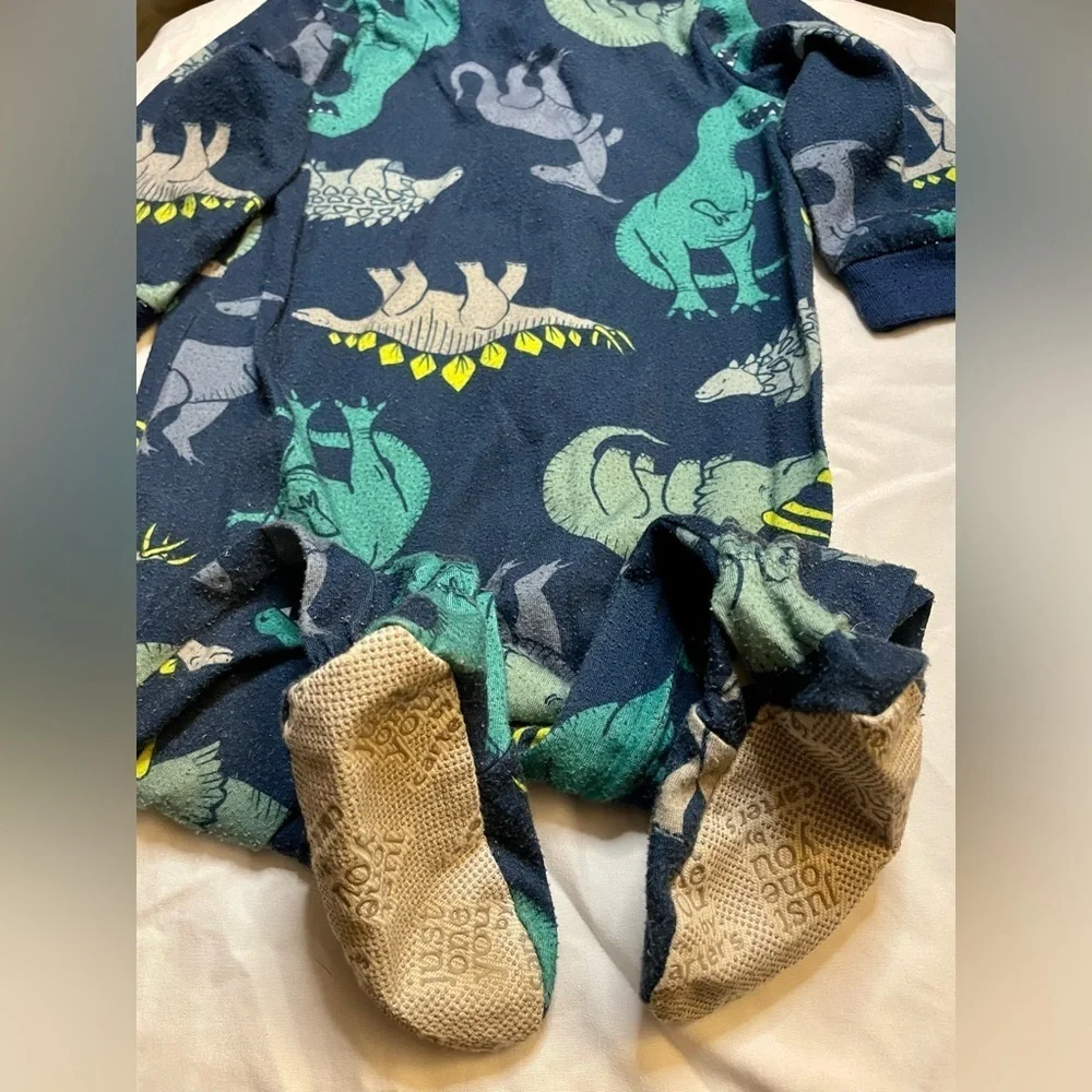 Just One You 18m PRELOVED Dinosaur Footie Pajamas some pilling through out body